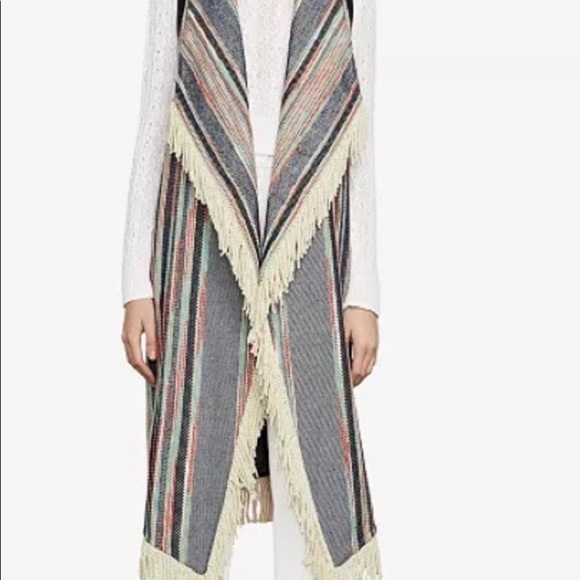 BcBG vest blue leather trim - Picture 2 of 3